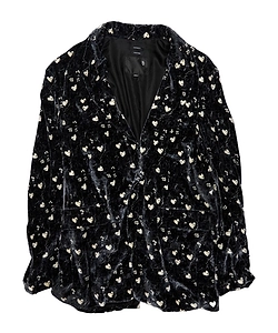 Ragged Heart-Print Blazer