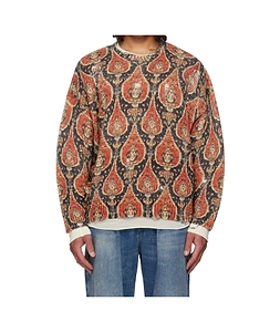 Oversized Printed Crew Neck Sweater