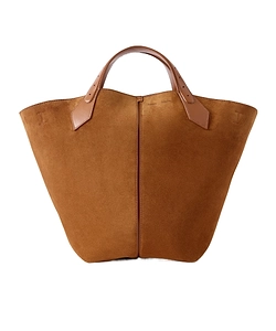 Large Leather-Trimmed Patchwork Shoulder Bag