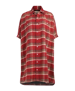 Plaid Mini Shirt Dress