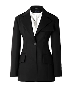 Paneled Wool-Blend Blazer