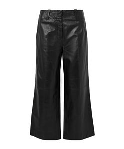 Noland Leather Wide-Leg Casual Pants