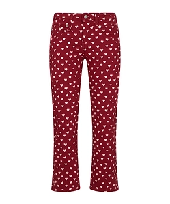 R13 Charlotte Heart-Print Wide-Leg Jeans
