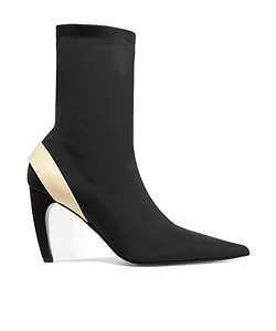 Pointed-Toe Knit Sock Boots