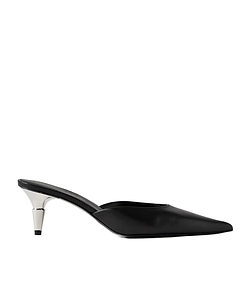 Pointed-Toe Leather Mules