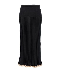 Ribbed-Knit Midi Skirt