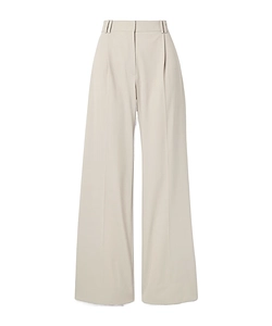 Savannah Pleated Wool Wide-Leg Pants