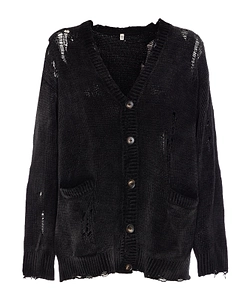 R13 Distressed V-Neck Cardigan