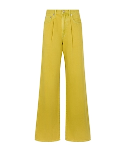 R13 Pleated Wide-Leg Jeans