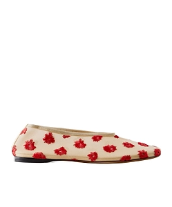 Tee Embroidered Mesh Ballet Flats