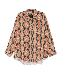 Shredded Seam Patterned Shirt