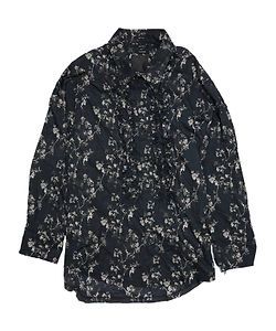 Ruffled Floral-Print Shirt