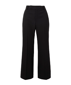 Wool Blend Straight Leg Casual Pants