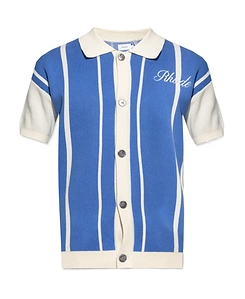 Logo-Embroidery Striped Polo Shirt
