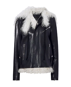 Zippered Hooded Leather Jacket