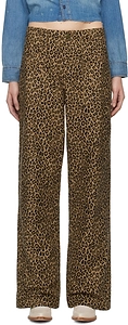 Wide-Leg Leopard-Print Trousers