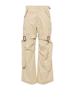 Wide-Leg Cotton Cargo Trousers