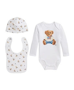 Polo Ralph Lauren Kids All-Over Bear Print Babygrow Set
