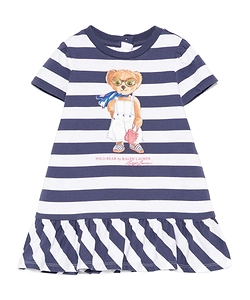 Polo Ralph Lauren Kids Striped Polo Bear-Motif Dress