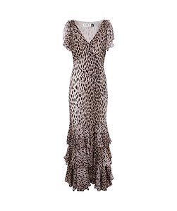Rixo Amelle Leopard Pattern Maxi Dress