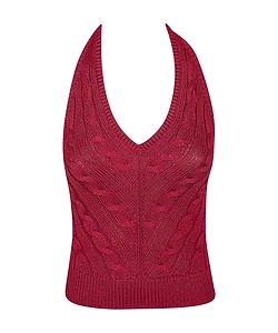Ralph Lauren Cable-Knit Open Back Top