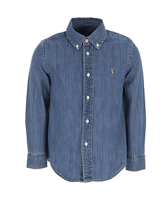 Polo Ralph Lauren Kids Polo Pony Embroidered Buttoned Denim Shirt
