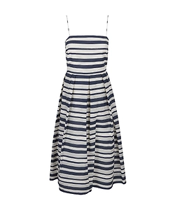 Lauren Ralph Lauren Thin Strapped Striped Midi Dress