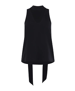 V-Neck Tie Blouse