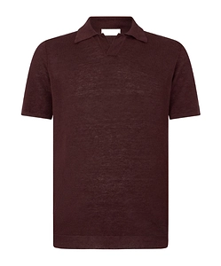 Roberto Collina Open Collar Linen Polo Shirt