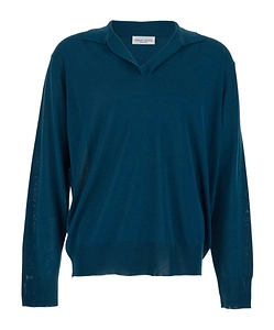Roberto Collina Open Collar Knitted Top