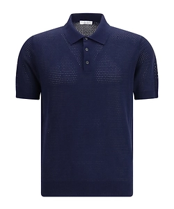 Roberto Collina Perforated Knit Polo Shirt