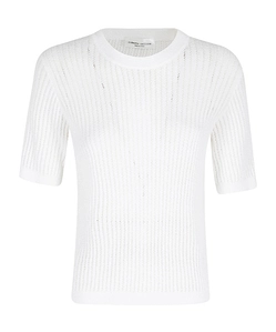 Roberto Collina Open-Knit Short-Sleeve Knitted Top