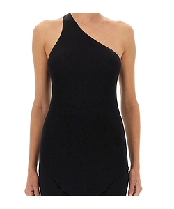 Rick Owens Lilies One-Shoulder Ribbed Top