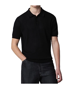 Perforated-Knit Polo Shirt
