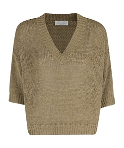 V-Neck Short-Sleeve Sweater