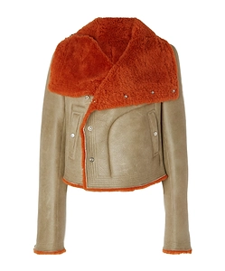 Long-Sleeved Leather Jacket