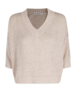 V-Neck Short-Sleeve Sweater