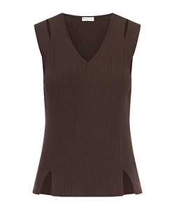 Roberto Collina Cut-Out Ribbed Knitted Top