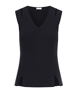 Roberto Collina Ribbed Cut-Out Knitted Top
