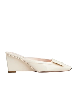 Belle Vivier Wedge Mules In Patent Leather