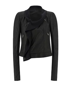 Rick Owens Scarf Embellished Biker Jacket
