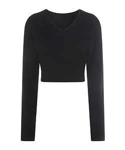 Rick Owens Dracu Cropped V-Neck Jumper