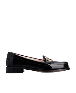 Metal Clamp Buckle Loafers In Patent Leather
