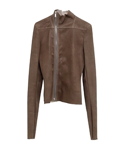 Rick Owens High Neck Leather Jacket