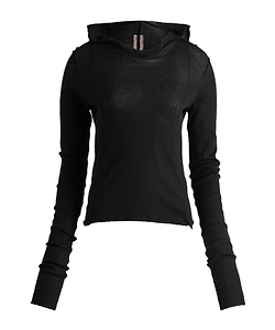 Rick Owens Long-Sleeved Hooded T-Shirt