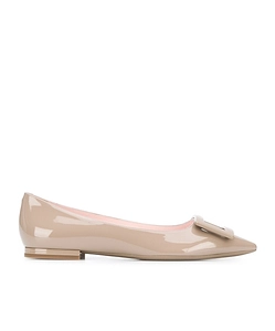 Roger Vivier Gommettine Lacquered Buckle Ballerina Flats