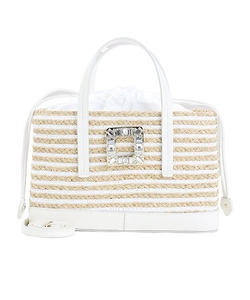 Roger Vivier Viv Skate Small Raffia Tote Bag