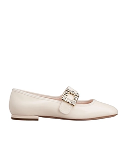 TrÈS Vivier Strass Buckle Babies Ballerinas In Patent Leather