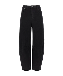 Self-Portrait Logo Patch Barrel-Leg Jeans