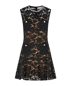 Self-Portrait Embellished-Trim Lace Mini Dress
